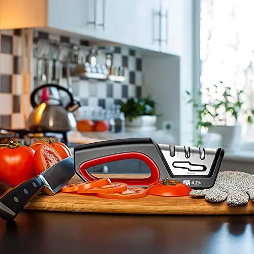 4-in-1 Knife Sharpener – Restore Blades with Diamond, Tungsten, and Ceramic